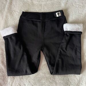 NWOT Hixiaohe Women's Casual Sherpa Fleece Lined Warm Leggings black